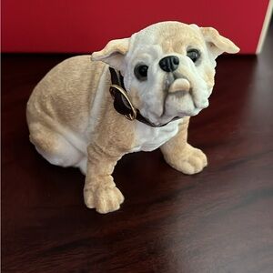 Vintage barkers “ “Winston” Adorable Tan and White Bulldog Figurine